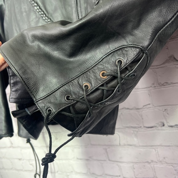 🏍️ |•HOT LEATHERS•| Genuine Leather Black Zip Out Insulate Jacket Size XXXXL - Picture 5 of 15
